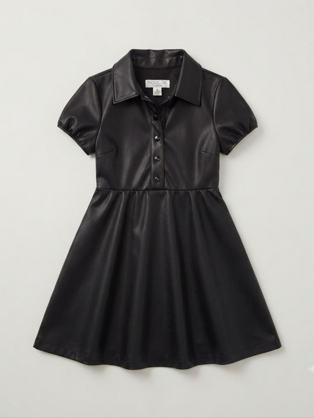 Rachel Zoe Girl's Black Faux Leather Skirt Size 5T Pleated Flare